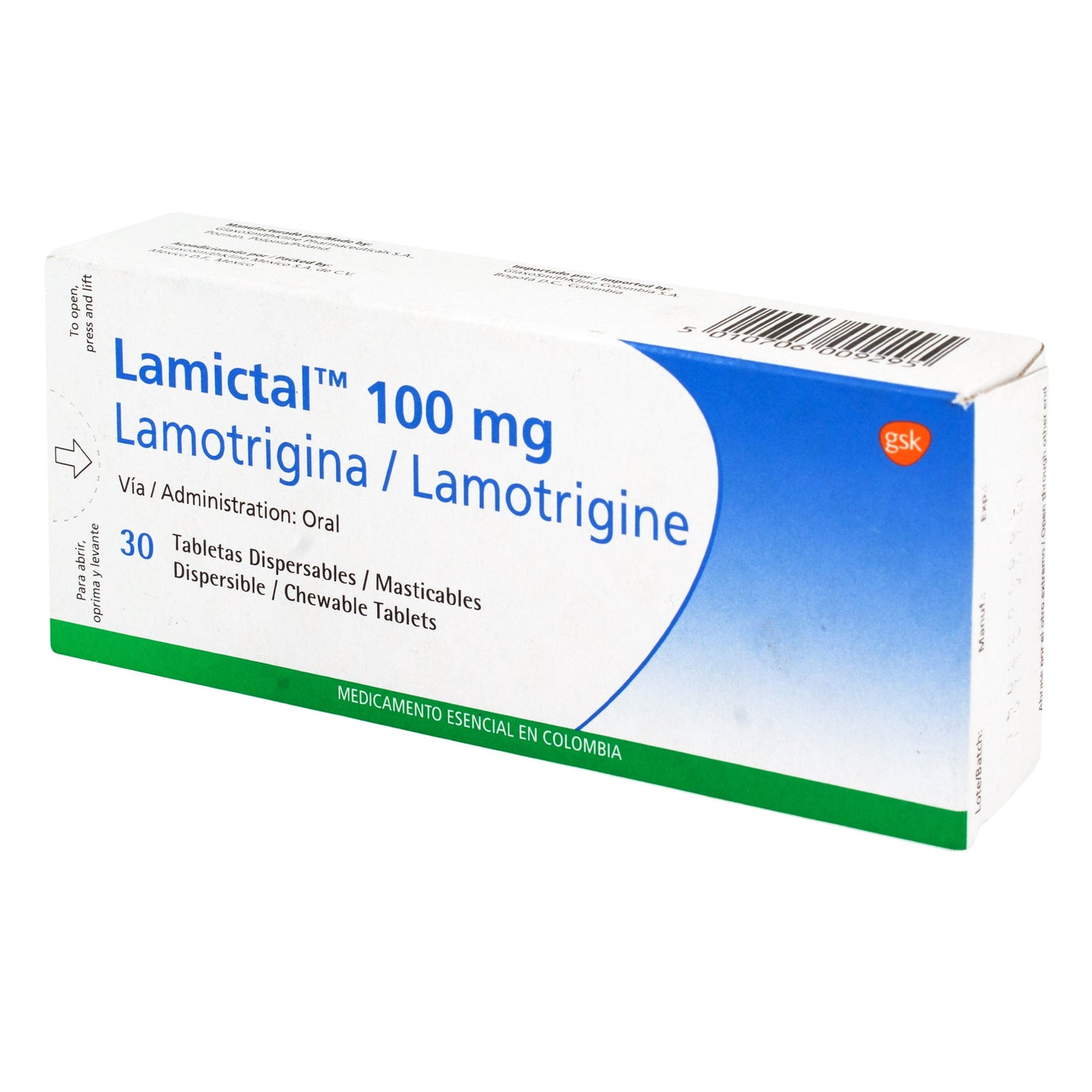 Lamictal Disperable 100 Mg 30 Tabletas