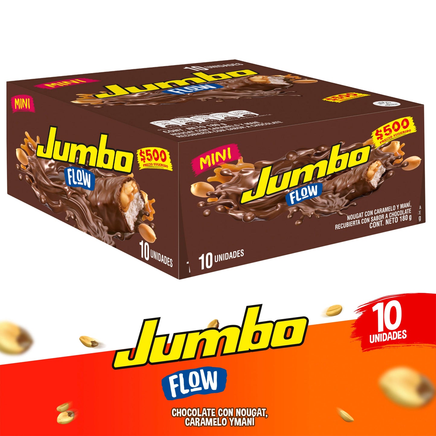 Chocolate Jumbo Flow Leche 18 Gr 10 Unidades