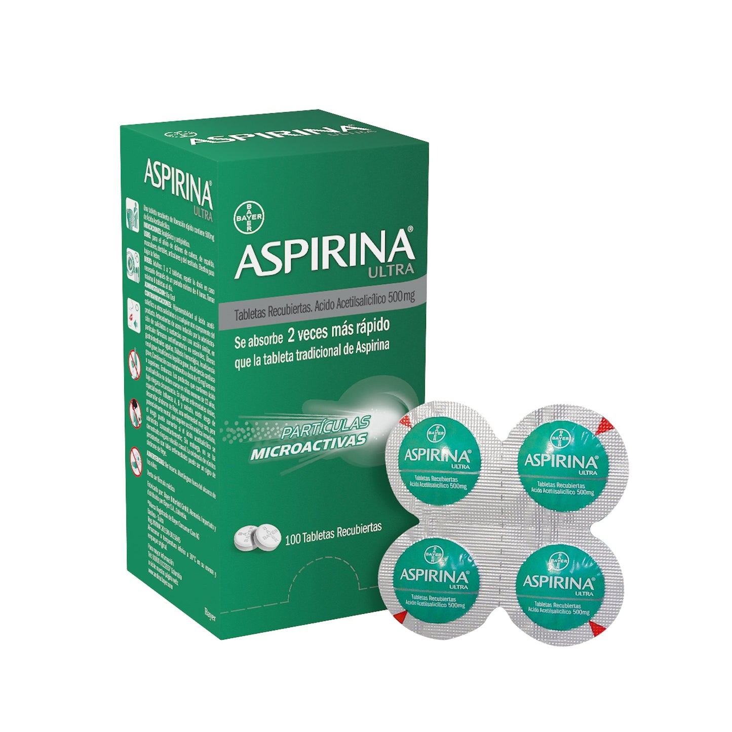 Aspirina Ultra 500 Mg 100 Tabletas