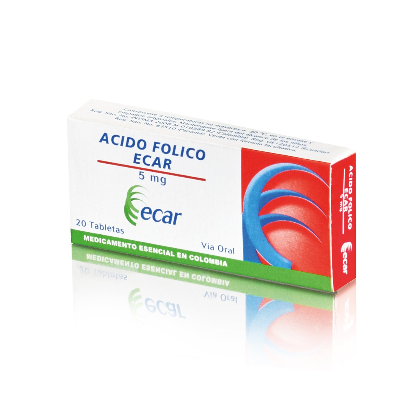 Acido Folico 5 Mg 20 Tabletas Ec