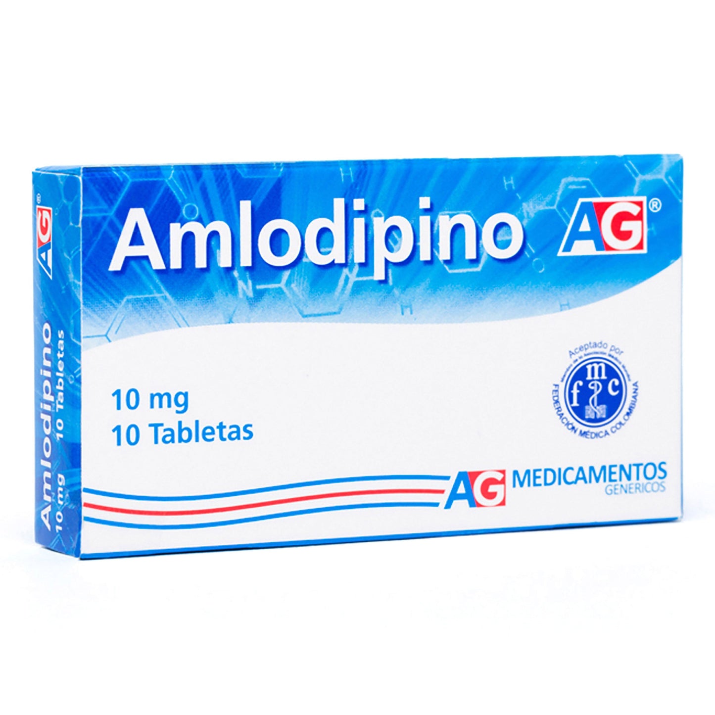 Amlodipino 10 Mg 10 Tabletas Ag