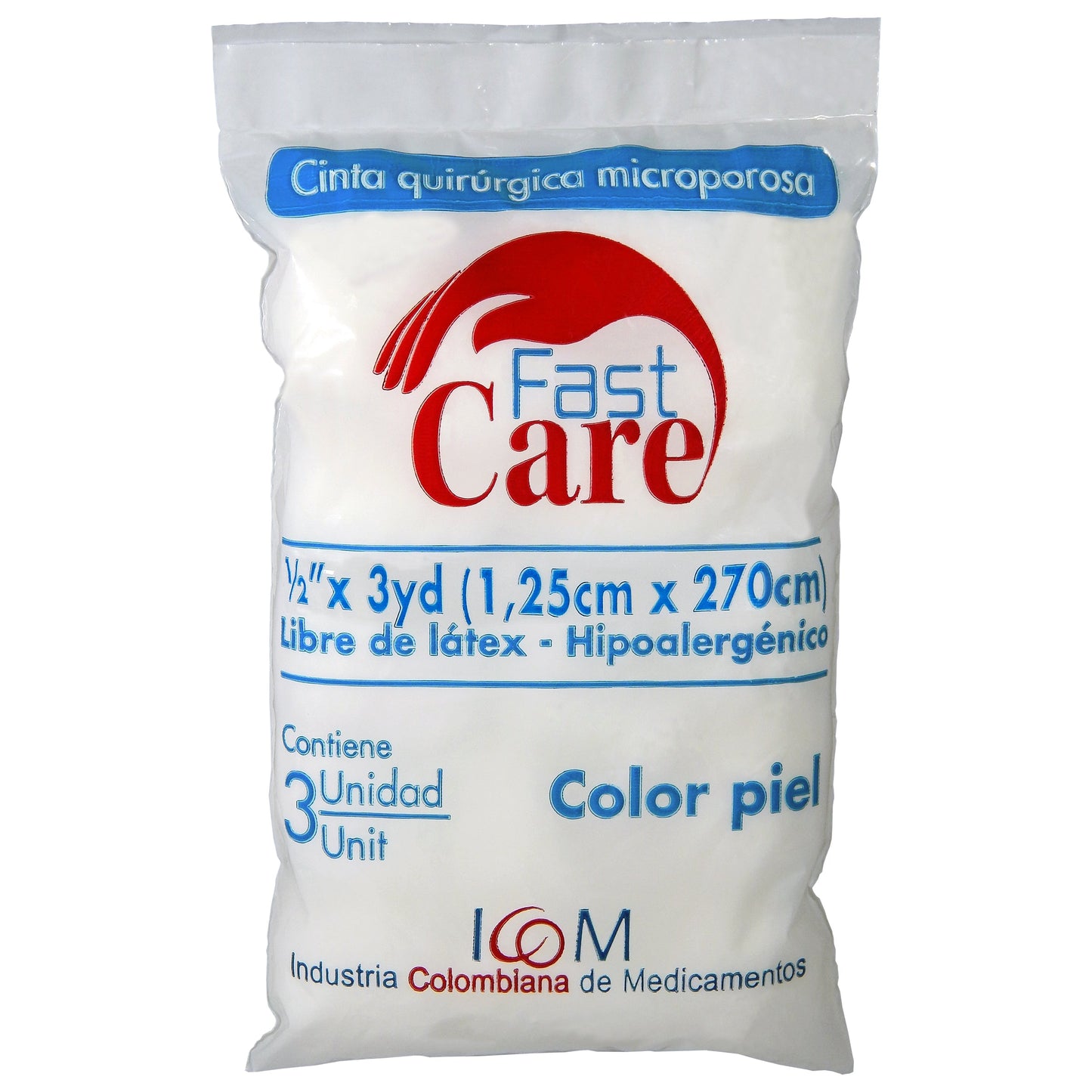 Micropore Piel Fast Care 1/2X3 3 Unidades Icom