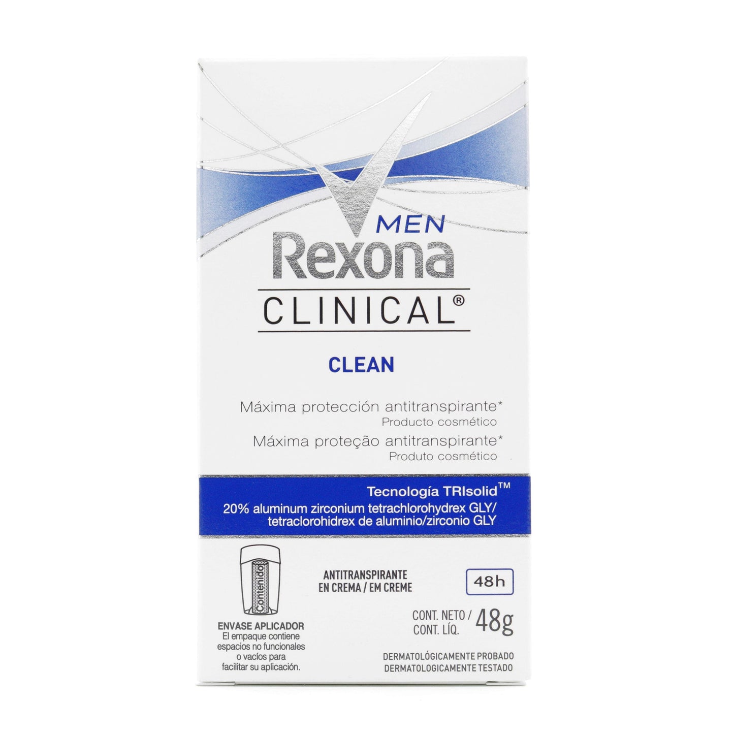 Desodorante Rexona Clinical Crema Clean Men 48 Gr Hombre