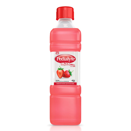 Suero Pedialyte Max Con Zinc 60 Fresa 500 Ml