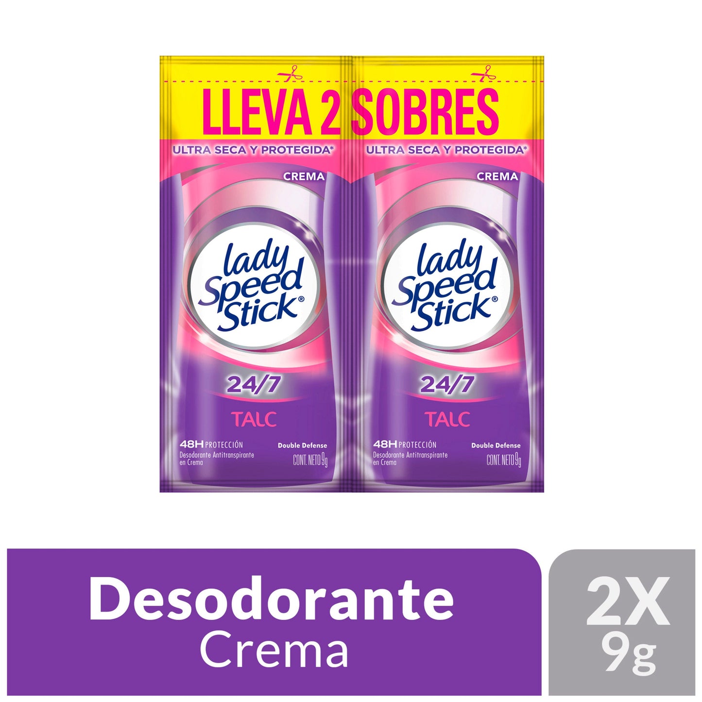 Desodorante Lady Speed Stick Crema Duo 9 Gr 18 Sobres 