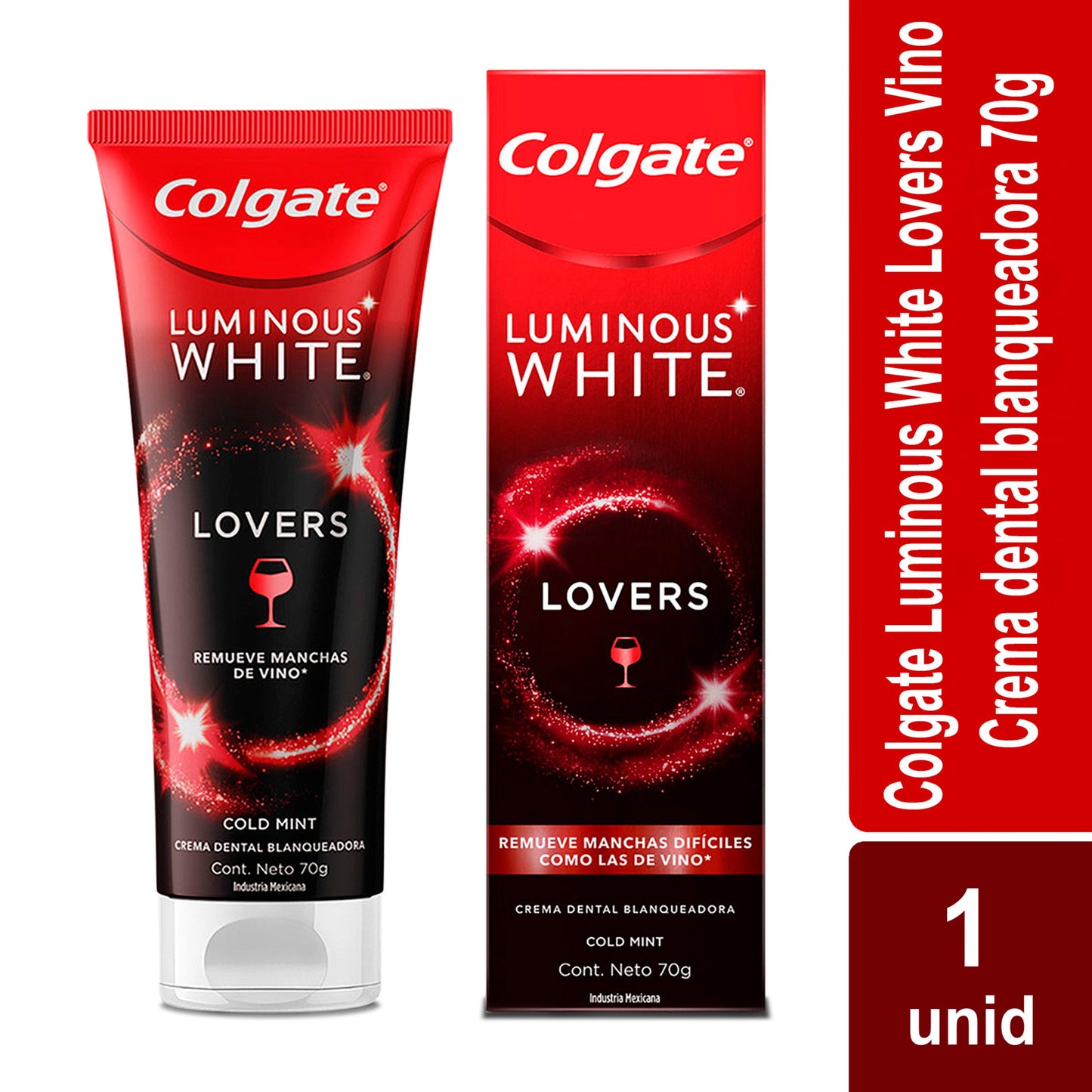 Crema Dental Colgate Luminous White Lovers Vino 70 Gr