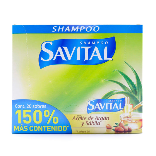 Champu Savital Argan Sabila 25 Ml 20 Sobres
