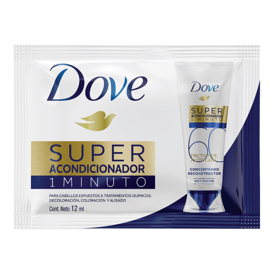 Super Acondicionador Dove 1 Minuto 12 Ml 12 Sobres