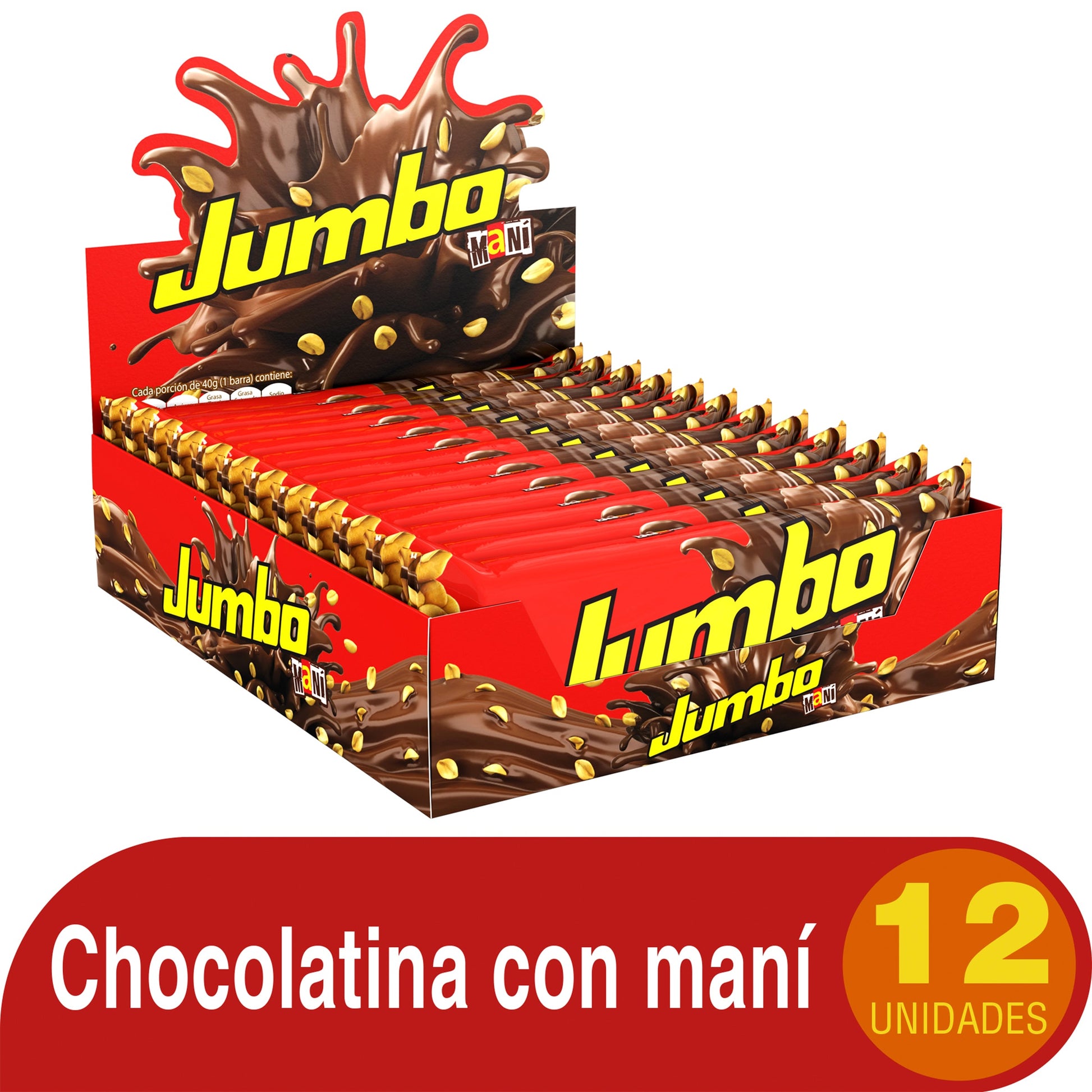 Chocolatina Jumbo Mani Gde 12 Unidades