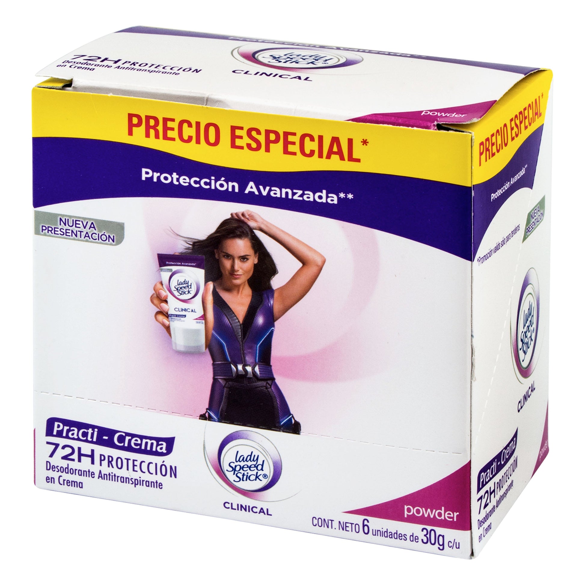 Desodorante Lady Speed Stick Clinical Practi Crema 30 Gr 6 Unidades 