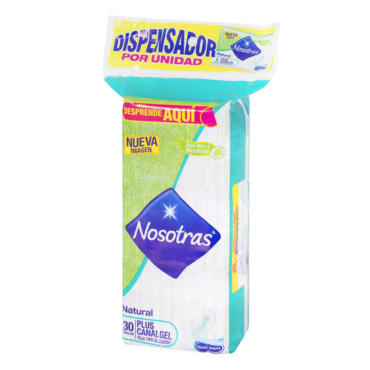 Toalla Nosotras Natural Plus Canalgel 30 Unidades