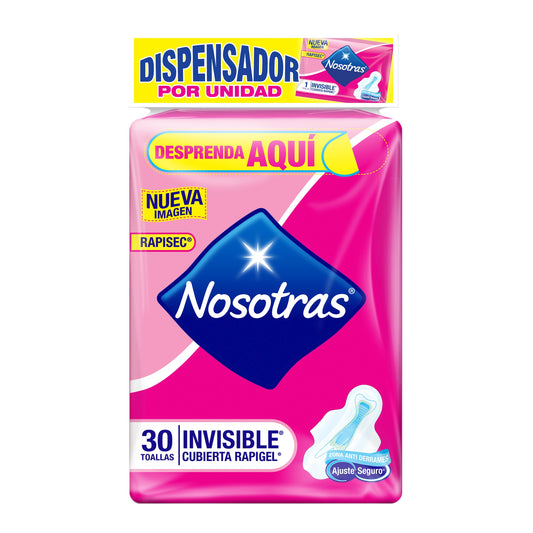 Toalla Nosotras Invisible Rapigel Display 30 Unidades