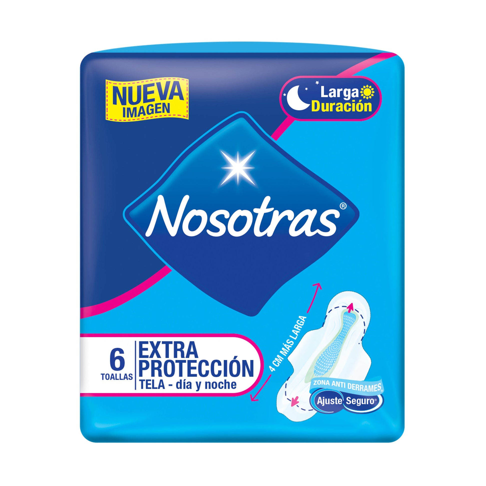 Toalla Nosotras Extra Proteccion Dia Y Noche 6 Unidades