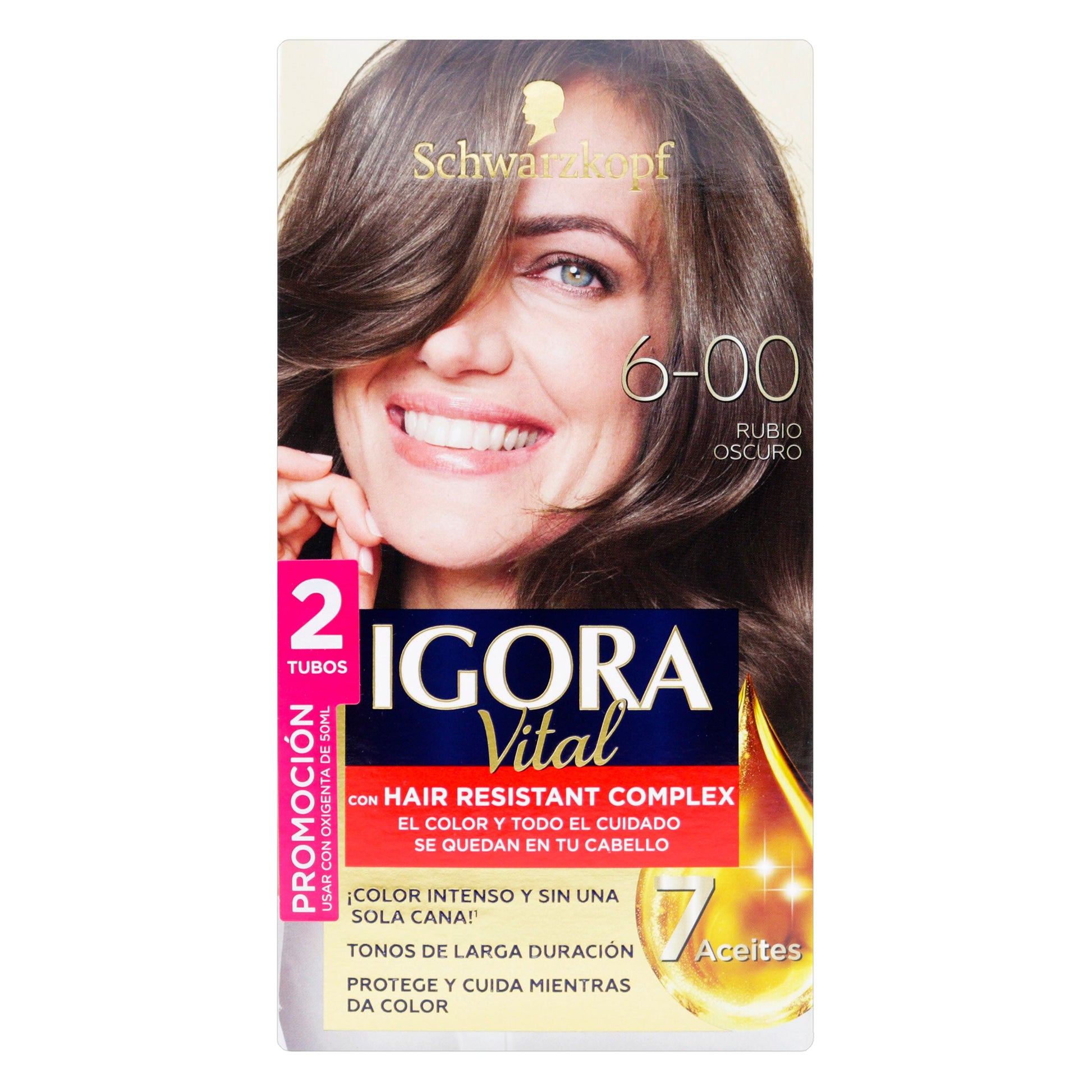 Tinte Igora Vital Kit 6-00 2 Tubos Rubio Oscuro