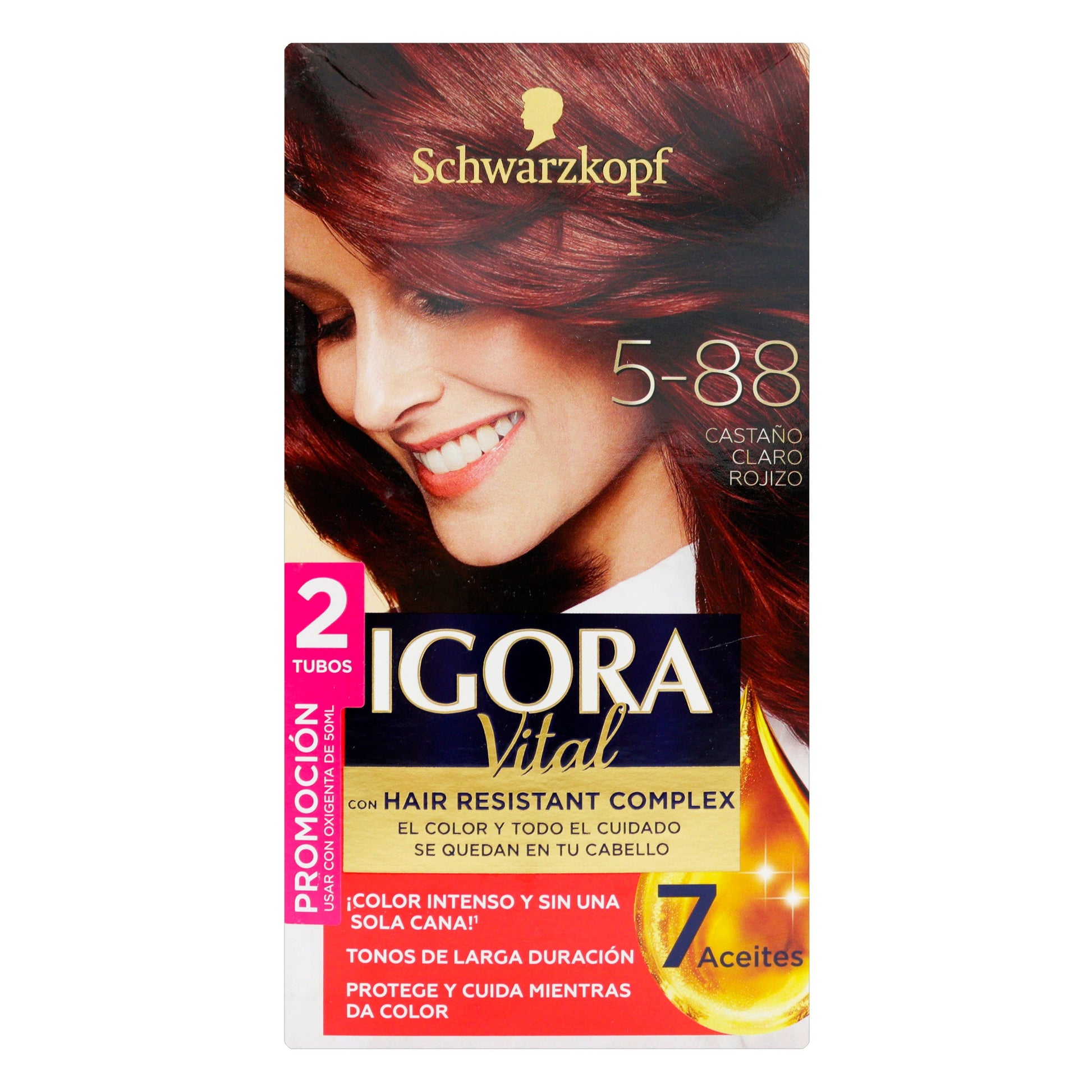 Tinte Igora Vital Kit 5-88 2 Tubos Castaño Cobre