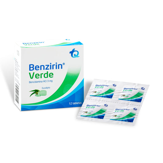 Benzirin Verde Eucalipto 12 Tabletas