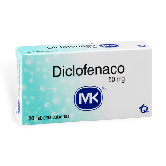 Diclofenaco 50 Mg 20 Tabletas Mk
