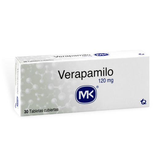 Verapamilo 120 Mg 30 Tabletas Mk