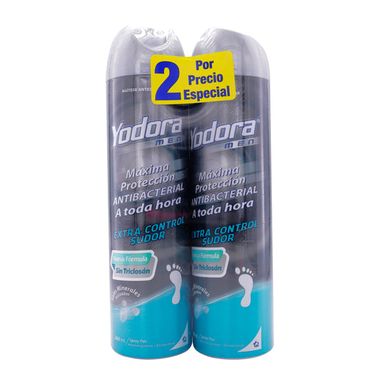 2 Spray Pies Yodora Extra Control Sudor 260 Ml 