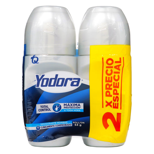2 Desodorante Yodora Roll Tot Control 53Gr Hombre