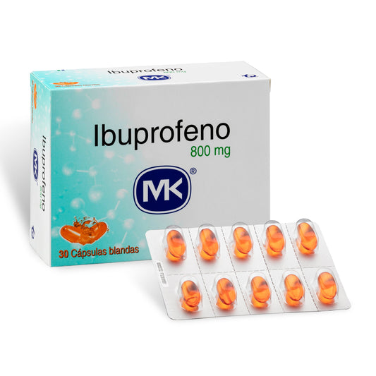 Ibuprofeno 800 Mg 30 Capsulas Blandas Mk