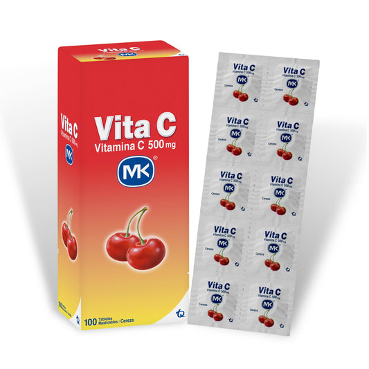 Vita C 500 Mg Cereza 100 Tabletas Mk