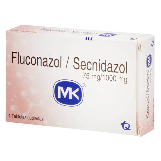 Fluconazol 75 Mg+Secnidazol 1 G 4 Tabletas Mk