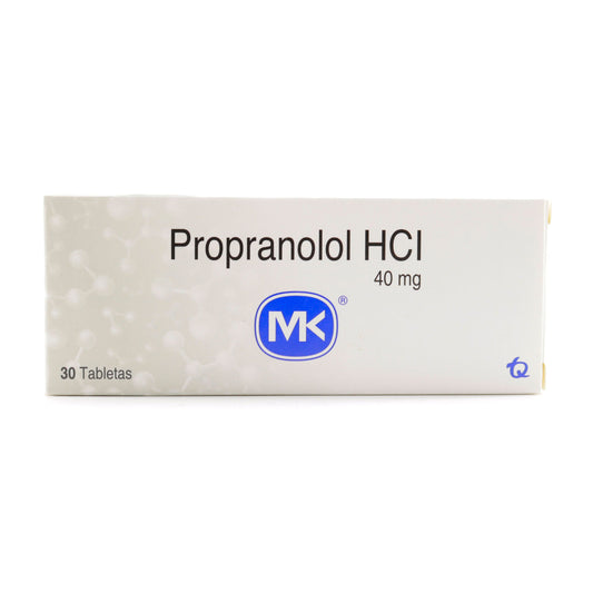 Propranolol Clorhidrato 40 Mg 30 Tabletas Mk