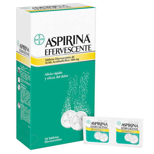Aspirina Efervescente 500 Mg 50 Tabletas