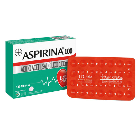 Aspirina 100 Mg 140 Tabletas
