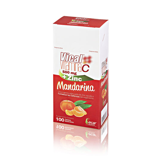 Vical Vitamina C 500Mg + Zinc Mandarina 100 Tabletas