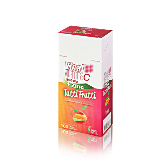 Vical Vitamina C 500Mg+Zinc Tuti Fruti 100 Tabletas