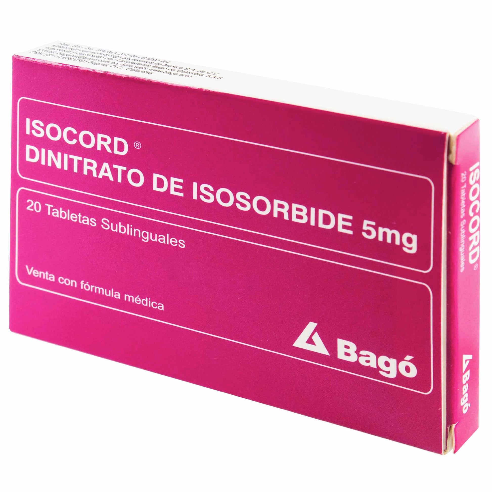 Isocord Sublingual 5 Mg 20 Tabletas
