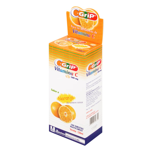 C Grip Vitamina C Masticable Naranja 100 Tabletas