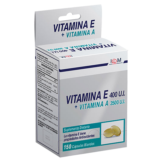 Vitamina E 400 Ui + Vitamina A 3500 Ui 150 Capsulas