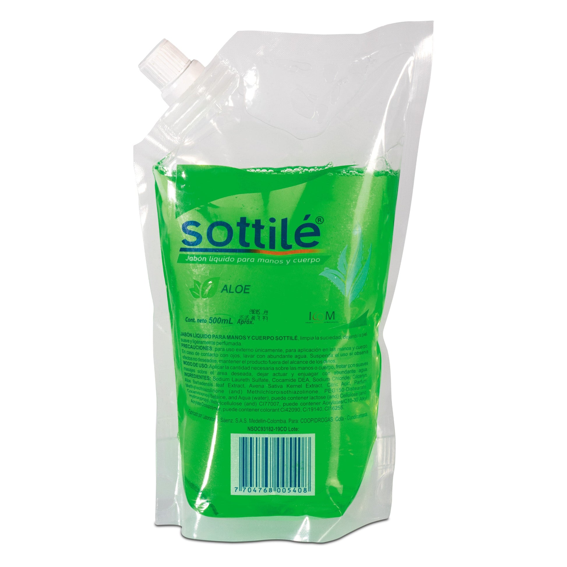 Jabon Liquido Sottile Aloe Doypack 500 Ml