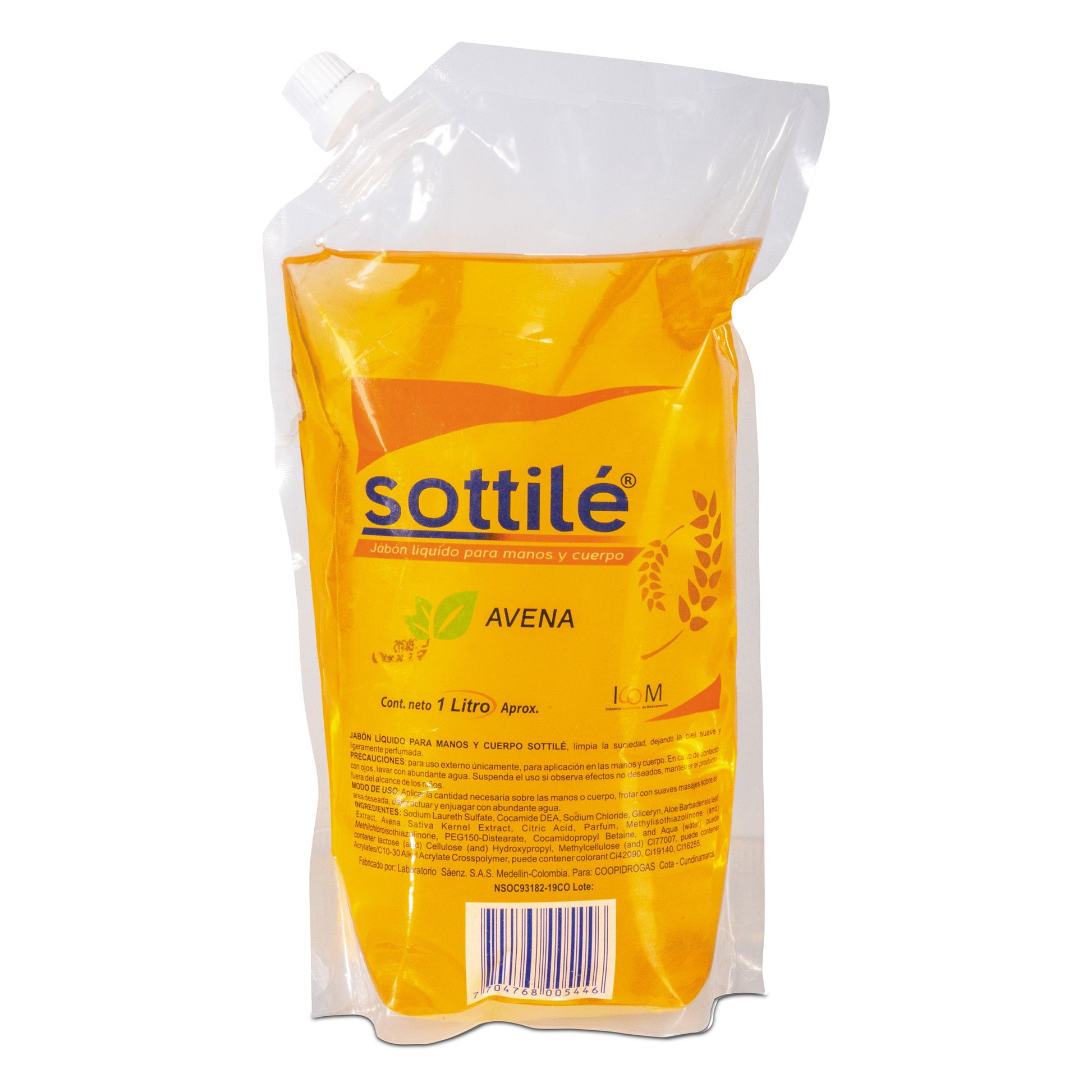 Jabon Liquido Sottile Avena Doypack 1000 Ml