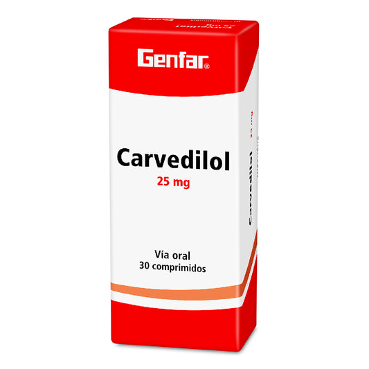 Carvedilol 25 Mg 30 Tabletas Gf
