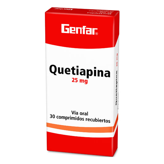 Quetiapina 25 Mg 30 Tabletas Gf