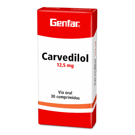 Carvedilol 12.5 Mg 30 Tabletas Gf
