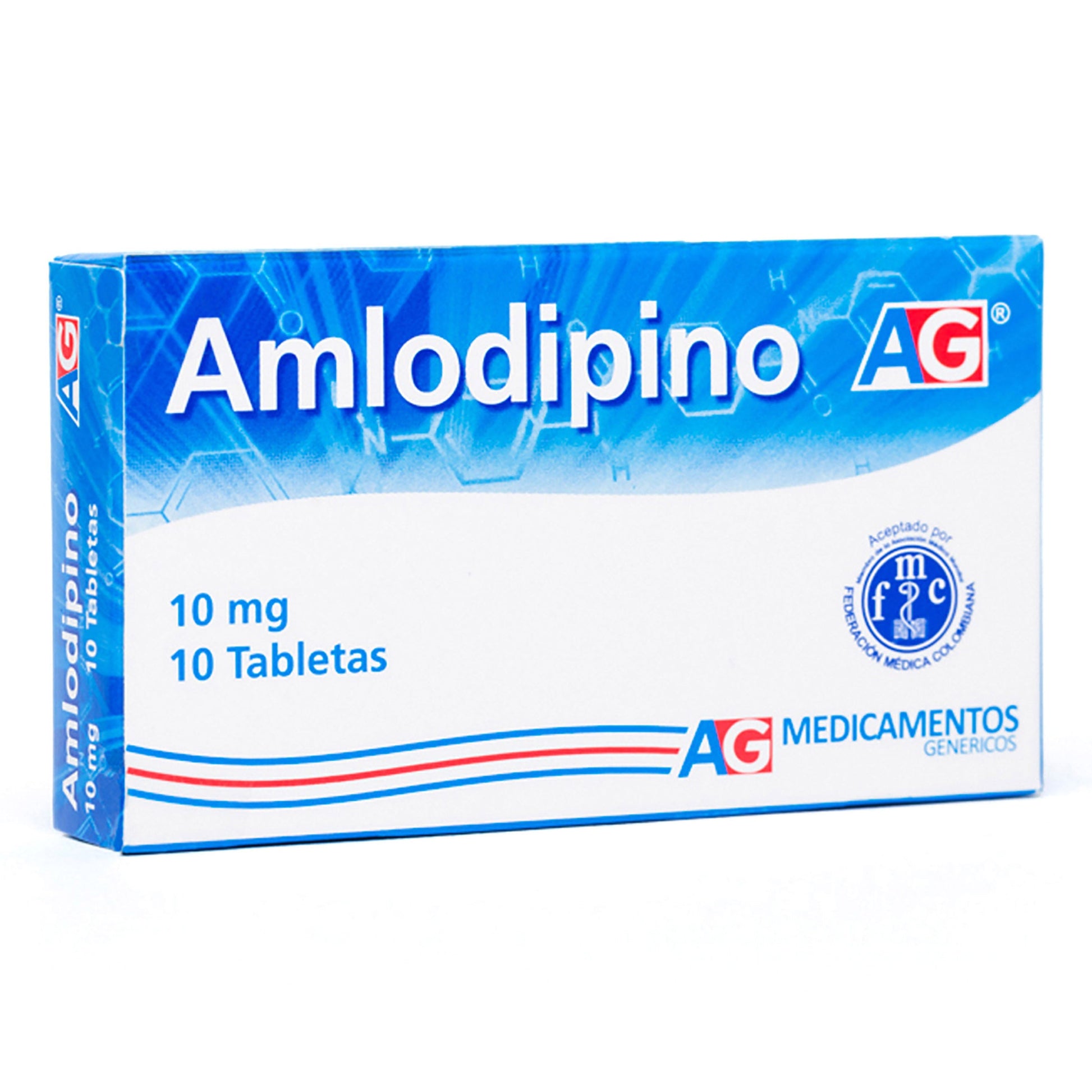 Amlodipino 10 Mg 10 Tabletas Ag