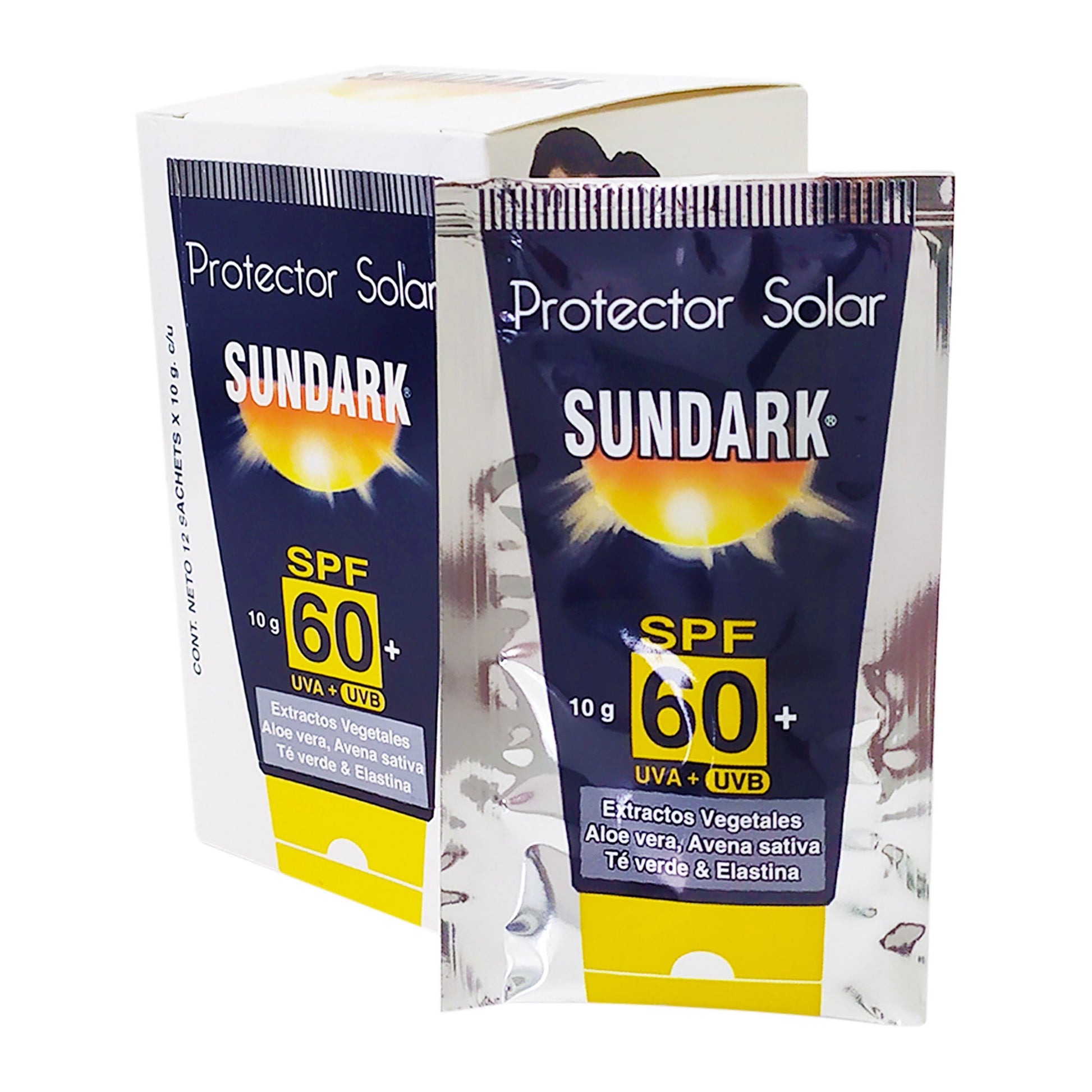 Bloqueador Sundark Adultos 12 Sobres 10 Gr