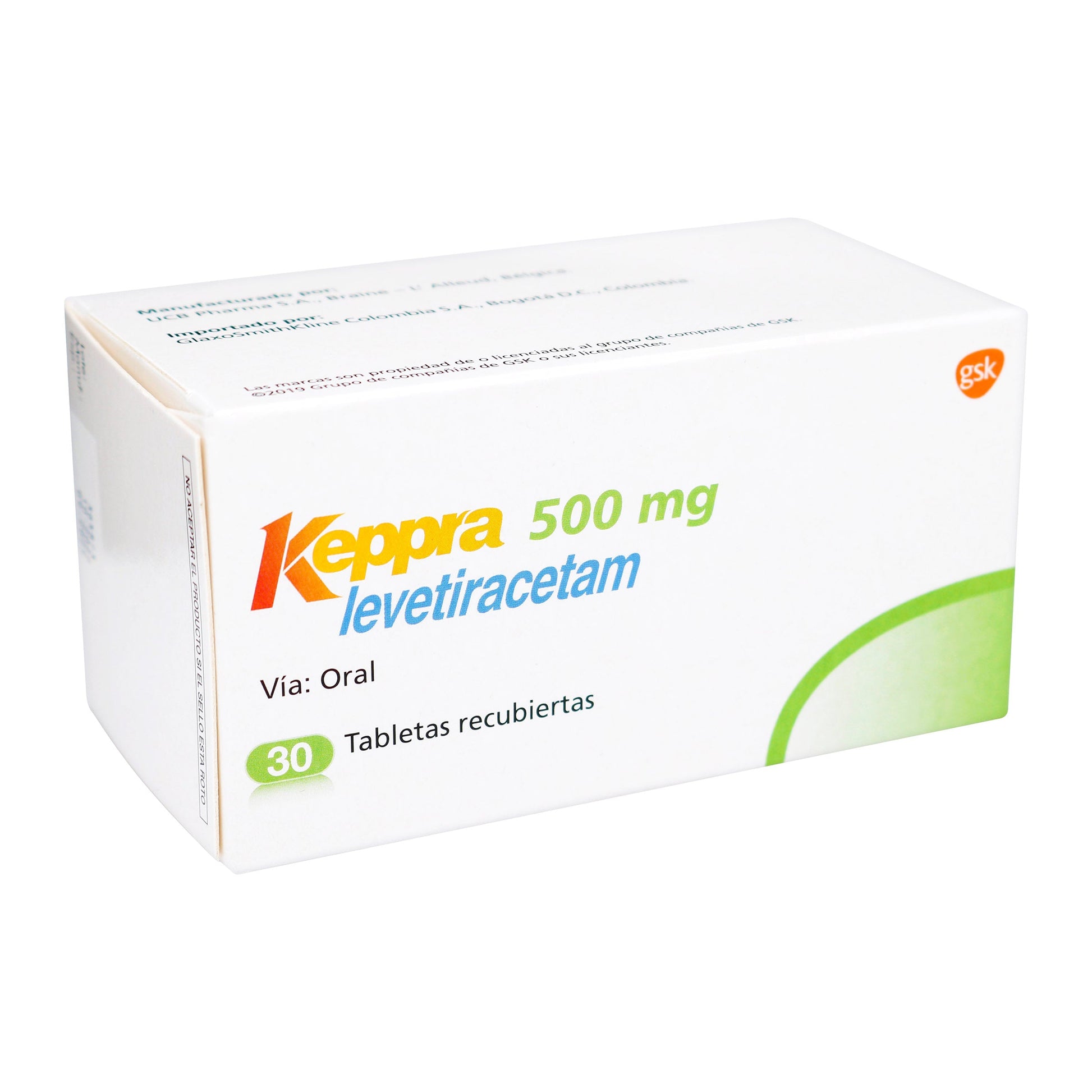 Keppra 500 Mg 30 Tabletas