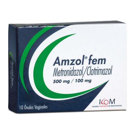 Amzol Fem 500/100 Mg 10 Ovulos Icom 