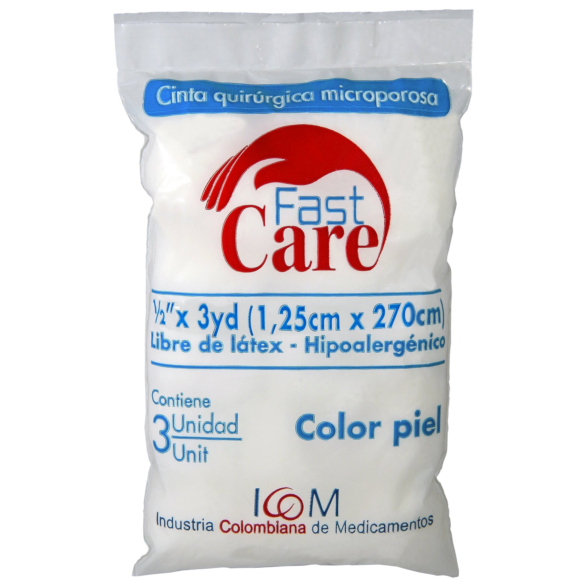 Micropore Piel Fast Care 1/2X3 3 Unidades Icom