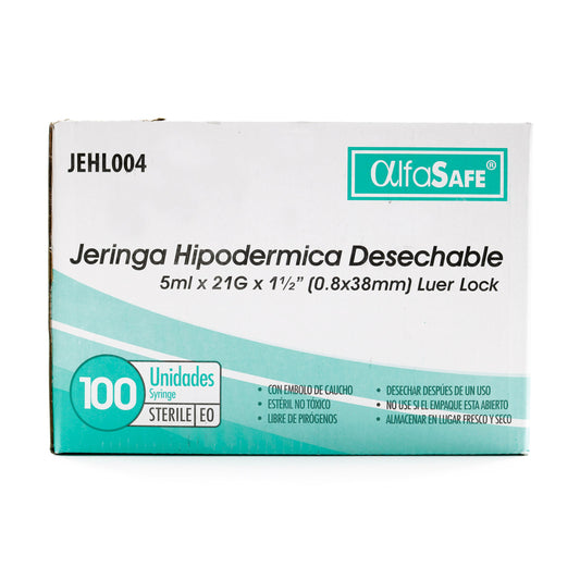 Jeringa Alfa 3P 5 Cc 21 1 1/2 100 Unidades
