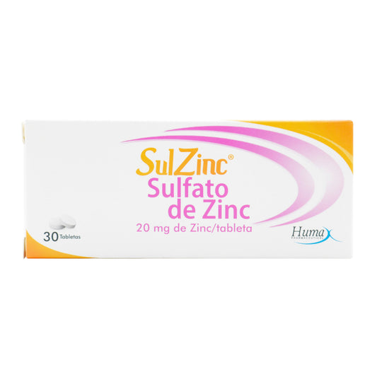 Sulzinc 20 Mg 30 Tabletas