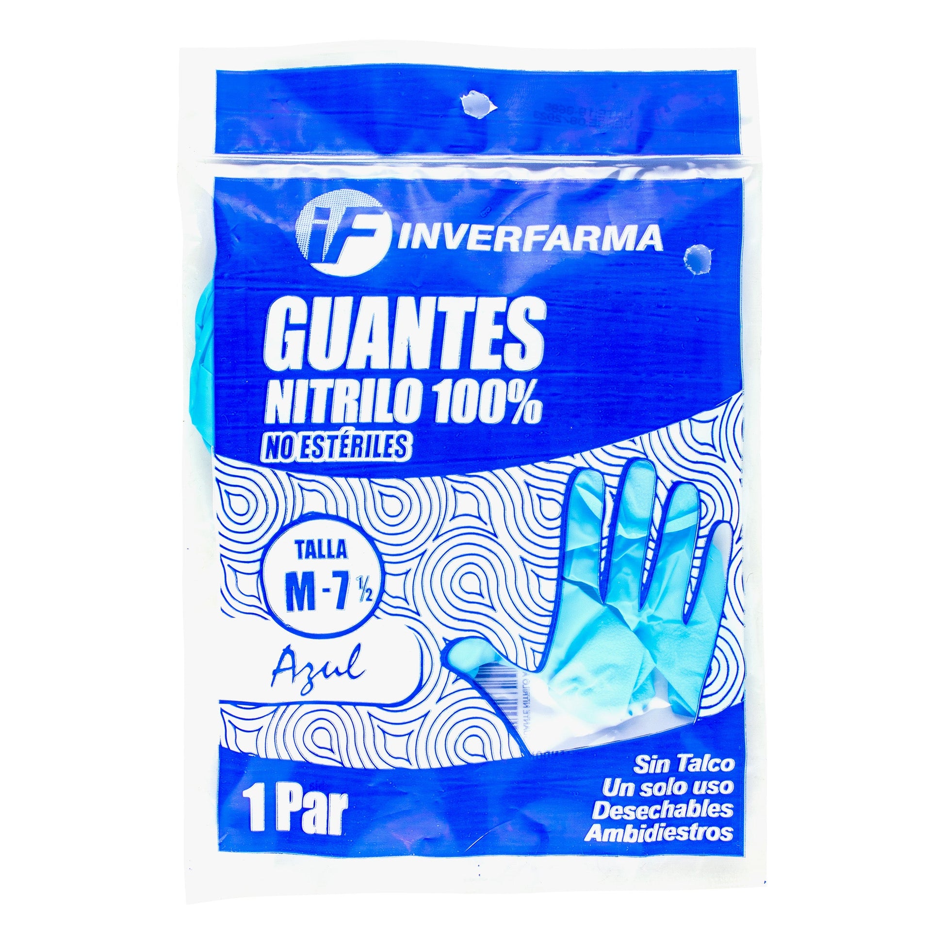 Guante Nitrilo Azul Talla M 2 Unidades Inverfarma
