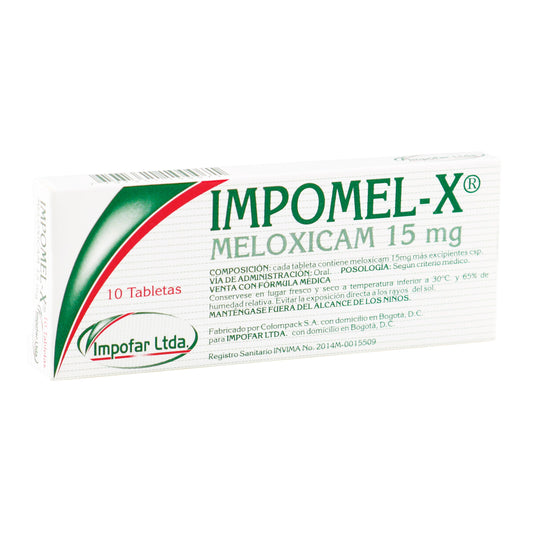 Impomel-X (Meloxicam) 15 Mg 10 Tabletas