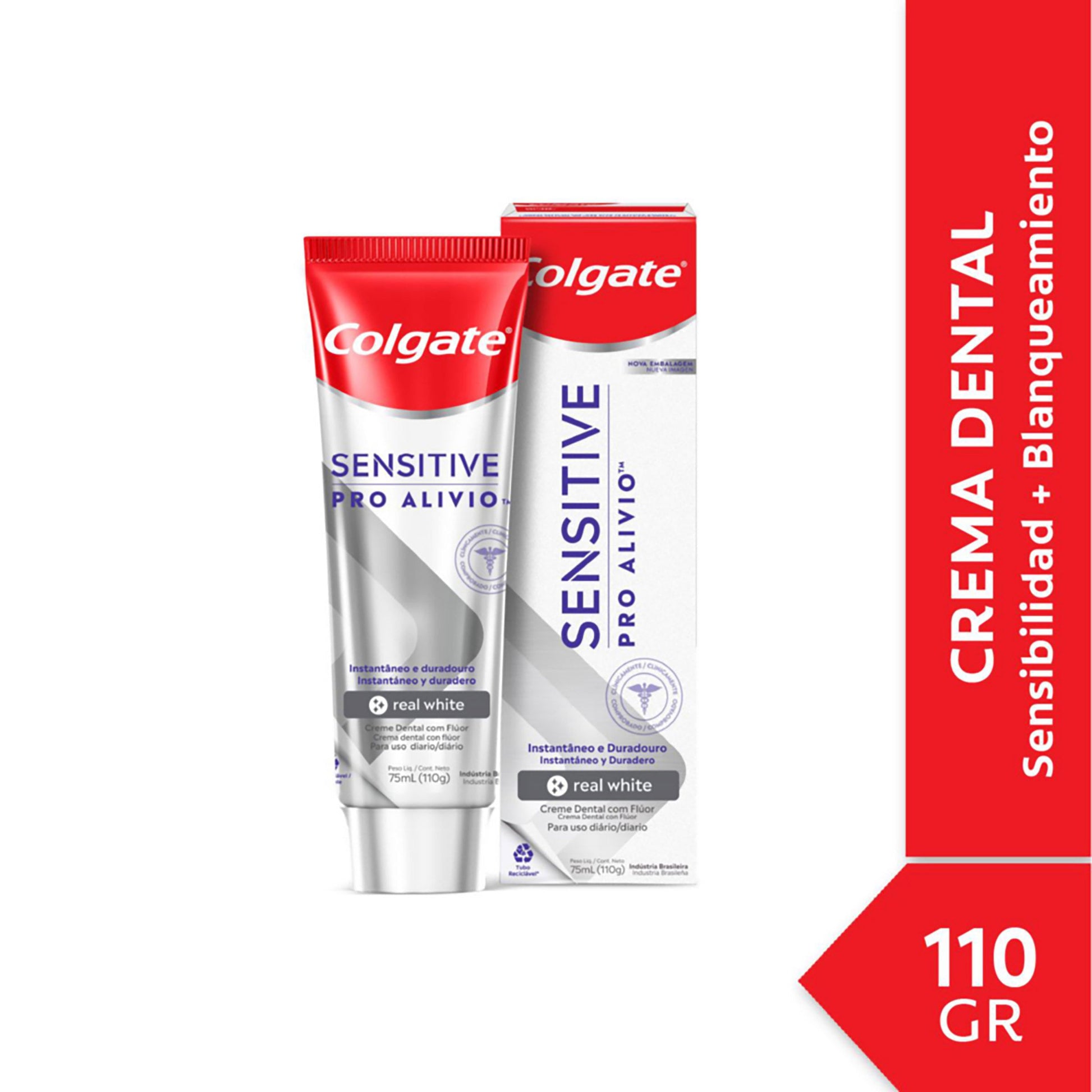 Crema Dental Colgate Sensitive Pro Alivio Real White 110 Ml